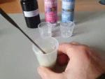 Mixing the resin ingredients