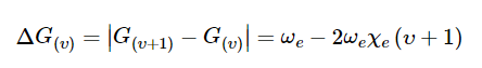 Energy difference for successive levels