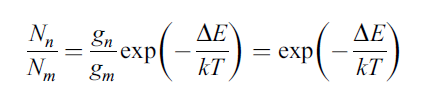 Boltzmann population ratios expression