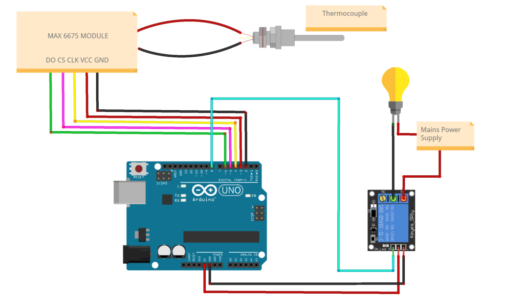 Arduino thermocouple circuit schematic