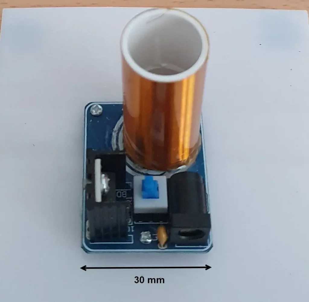 Mini Tesla coil with dimensions