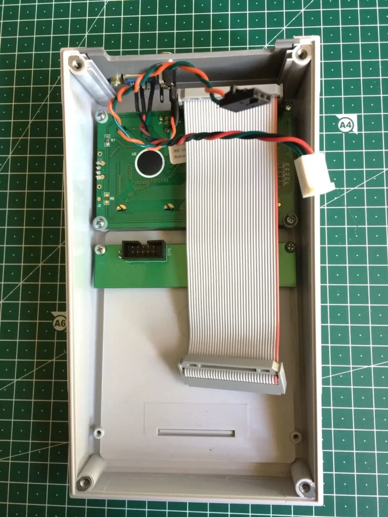 Display and keyboard pcbs in the enclosure