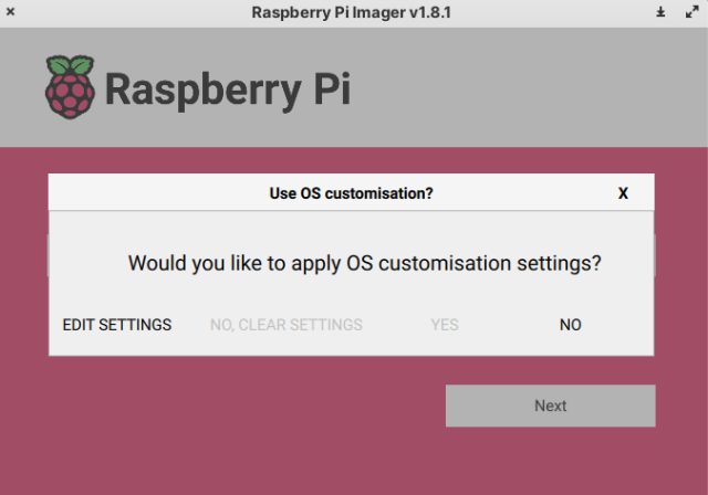 Pi customization panel