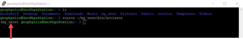 Virtual Environment activated
